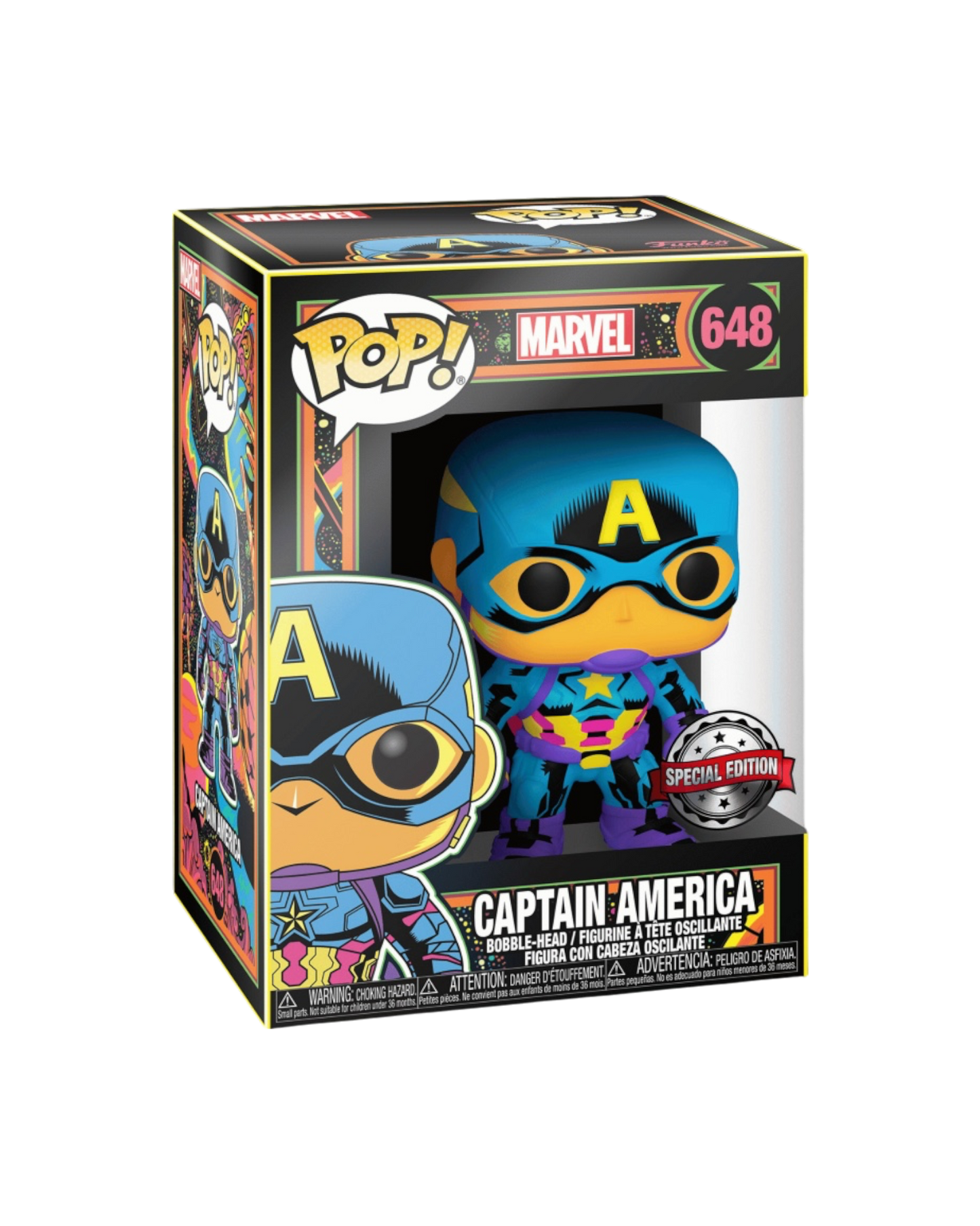Funko Pop! 648 Captain America | Special edition | Black light