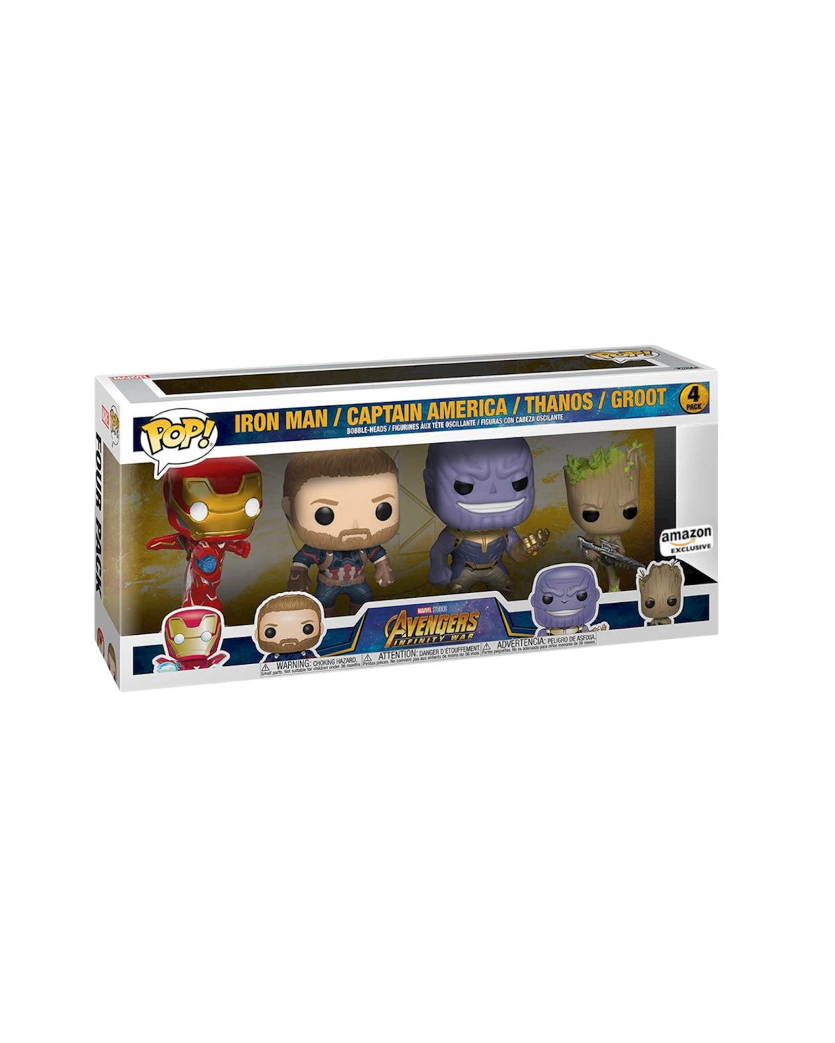 Funko Pop! 4-pack Iron Man / Captain America / Thanos / Groot | Amazon Exclusive