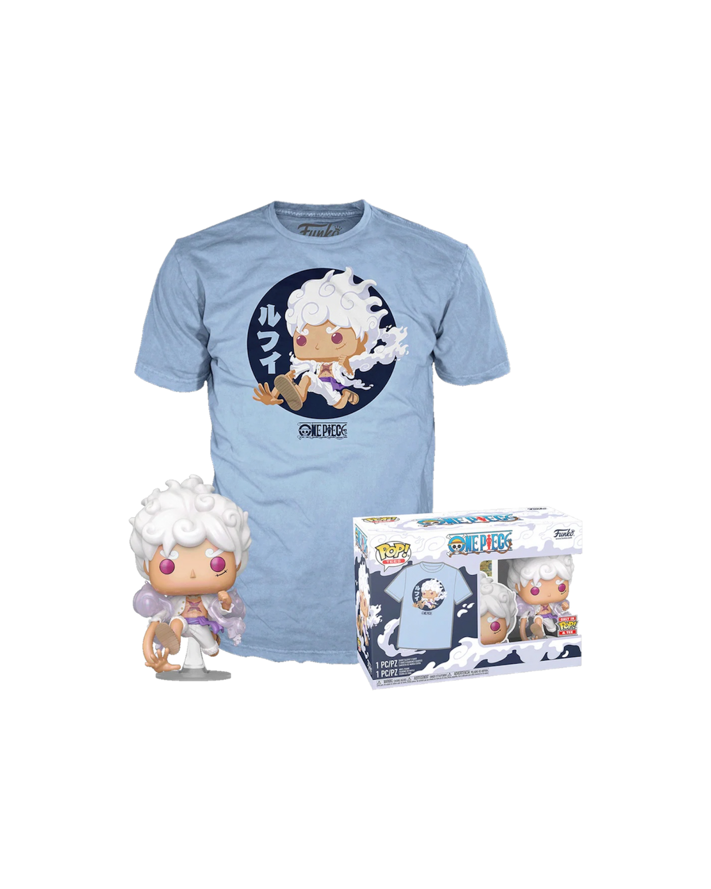 Funko Pop! 1607 Luffy Gear 5 Pop&Tee | Only in Pop&Tee