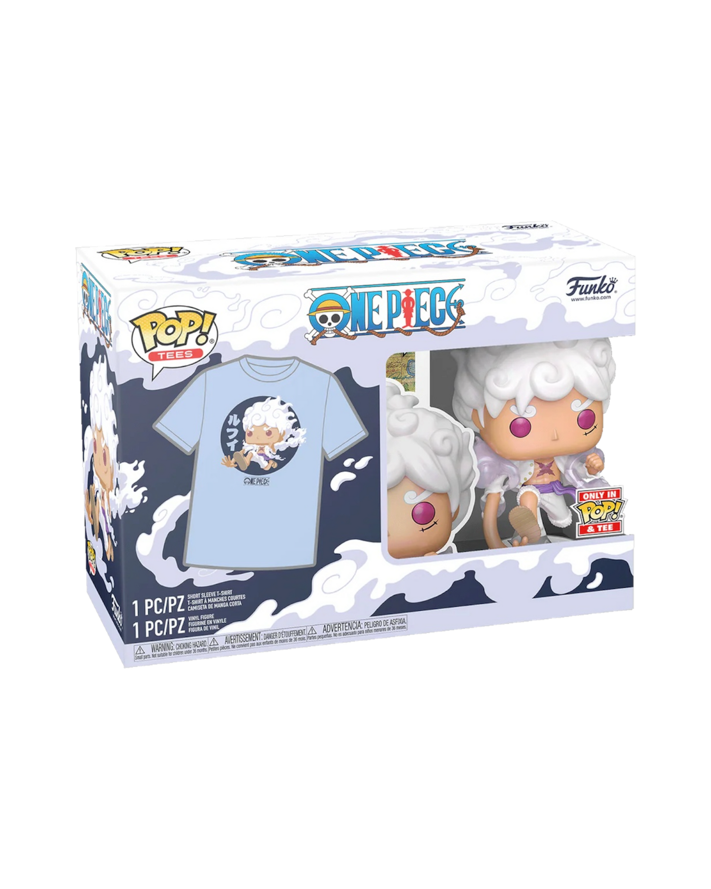 Funko Pop! 1607 Luffy Gear 5 Pop&Tee | Only in Pop&Tee