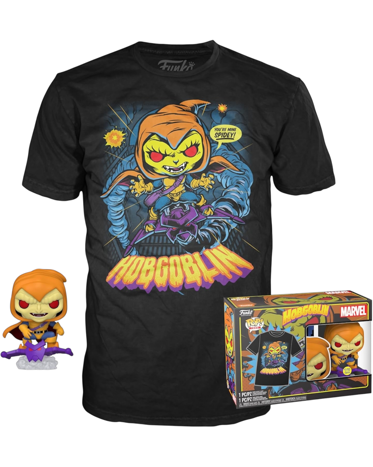 Funko Pop! HobGoblin Pop&Tee - Taglia L | Special Edition Glows in the Dark
