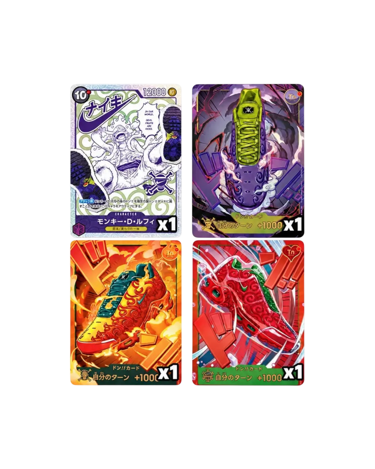 One Piece | Nike Collab edition • Set 4 carte promo | JAP (Pre-Order)
