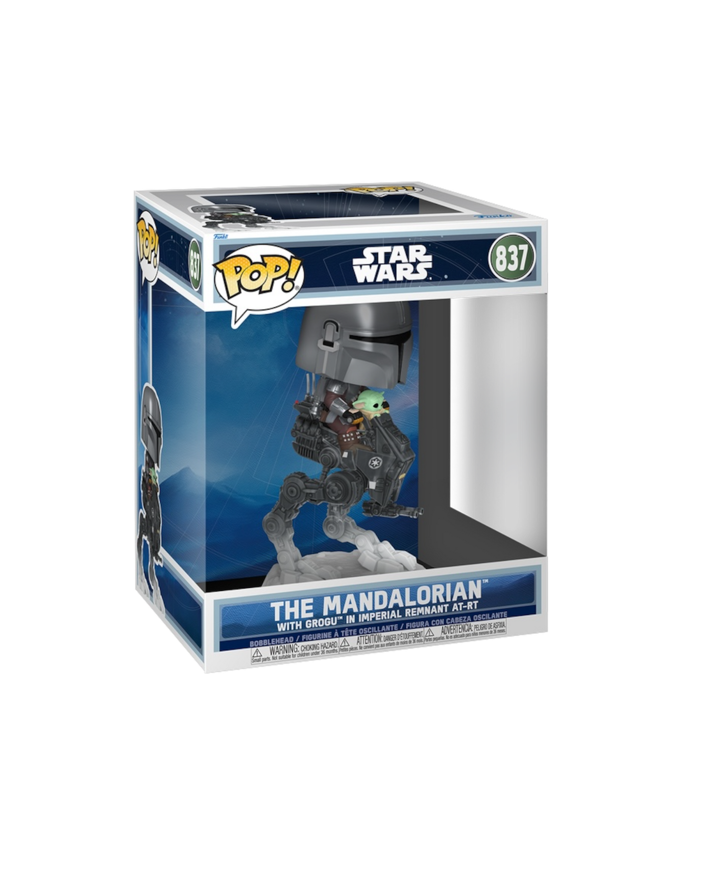 Funko Pop! Riders 837 The Mandalorian with Grogu in Imperial Remnant At-art (Pre-Order)