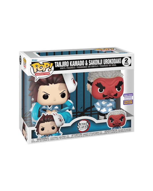 Funko Pop! 2 pack Tanjiro Kamado & Sakonji Urokodaki | Summer Convention 2023