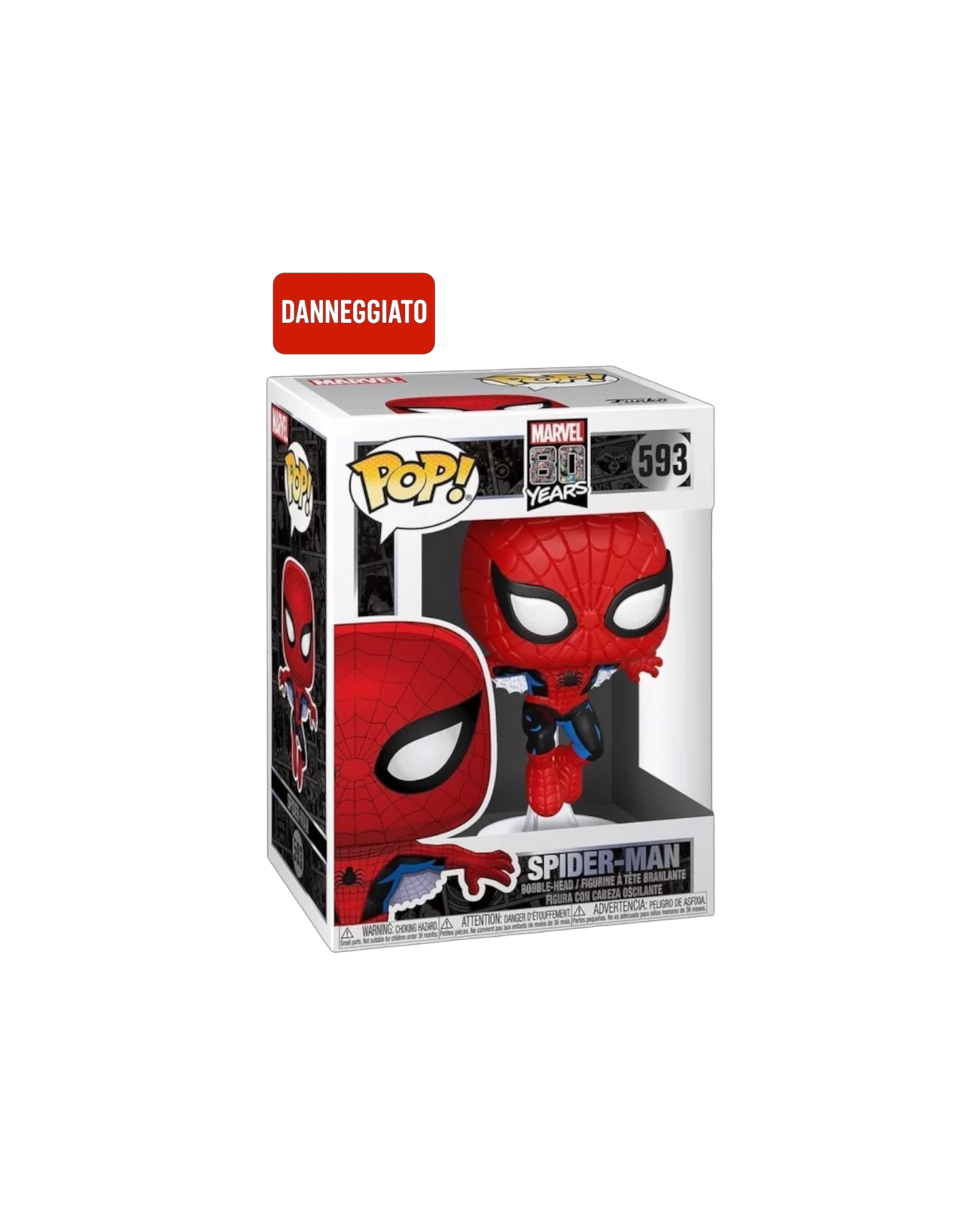Funko Pop! 593 Spider-Man (scatola danneggiata)
