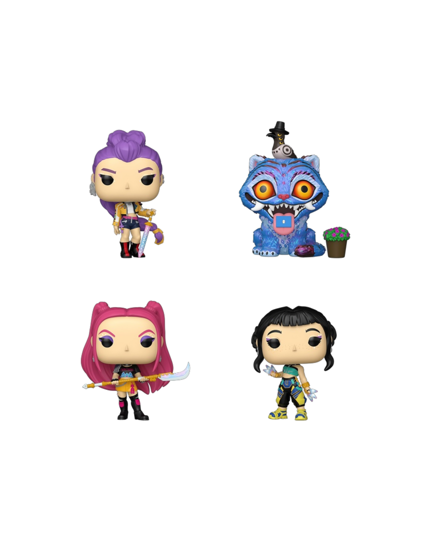 Funko Pop! 4 pack K-Pop Zoey / Mira / Rumi / Derpy Tiger | Glows in the dark (Pre-Order)