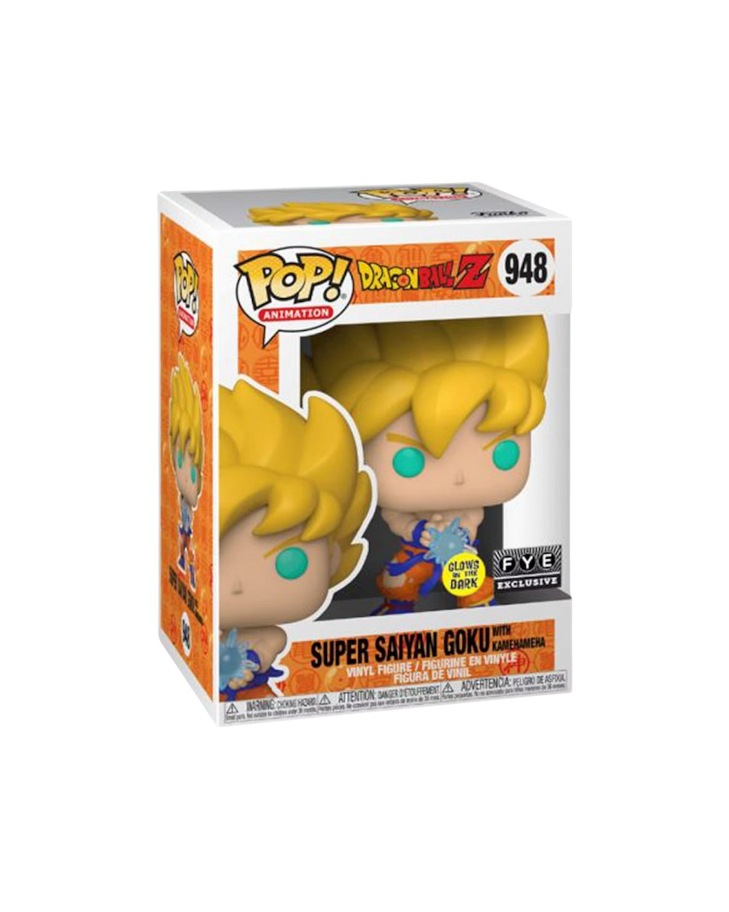 Funko Pop! 948 Super Saiyan Goku with kamehameha | FYE Exclusive | Glows in the dark