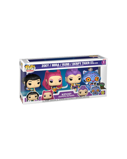 Funko Pop! 4 pack K-Pop Zoey / Mira / Rumi / Derpy Tiger | Glows in the dark (Pre-Order)