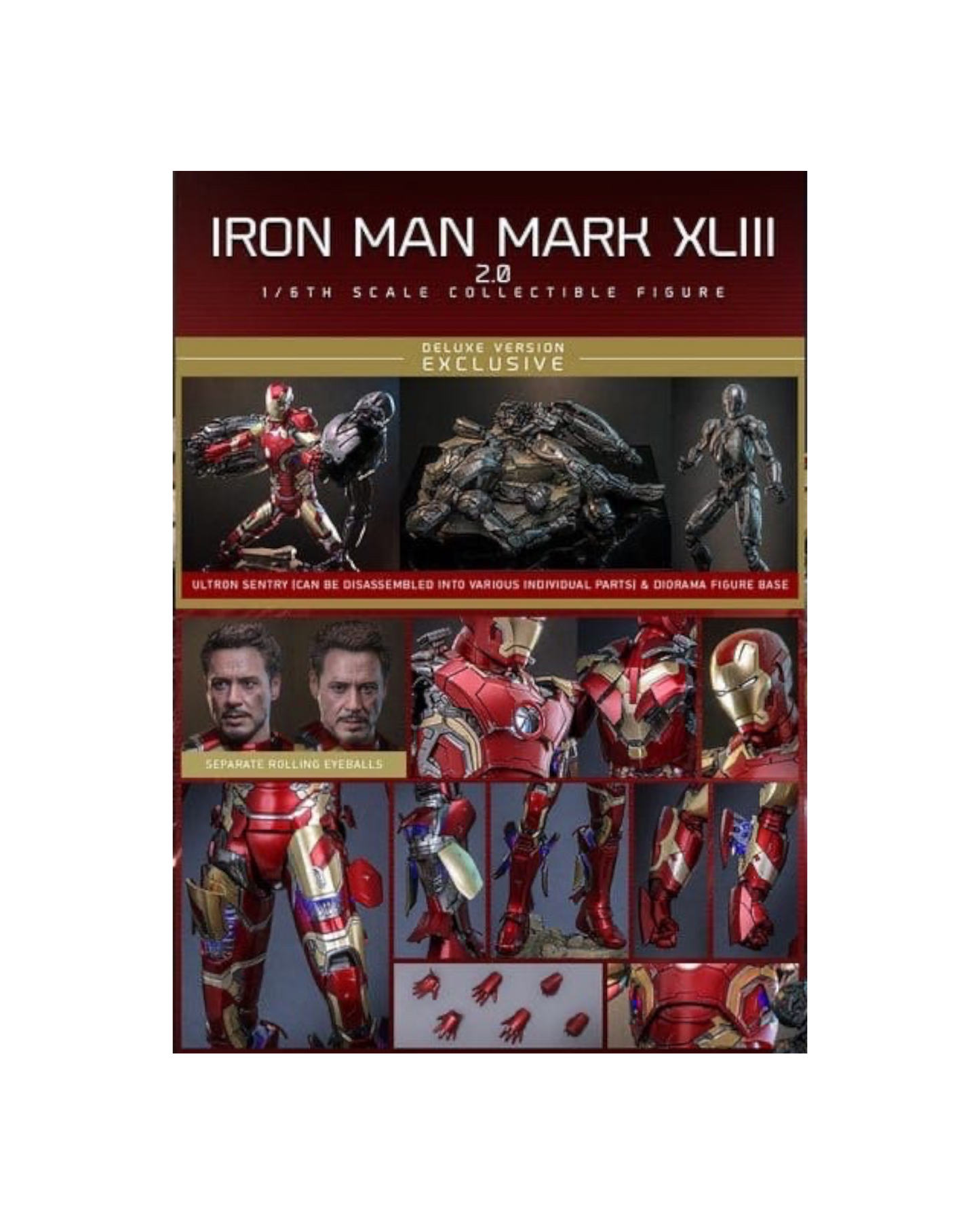 Statua Age of Ultron Iron Man Mark XLIII V2 Deluxe | Hot Toys