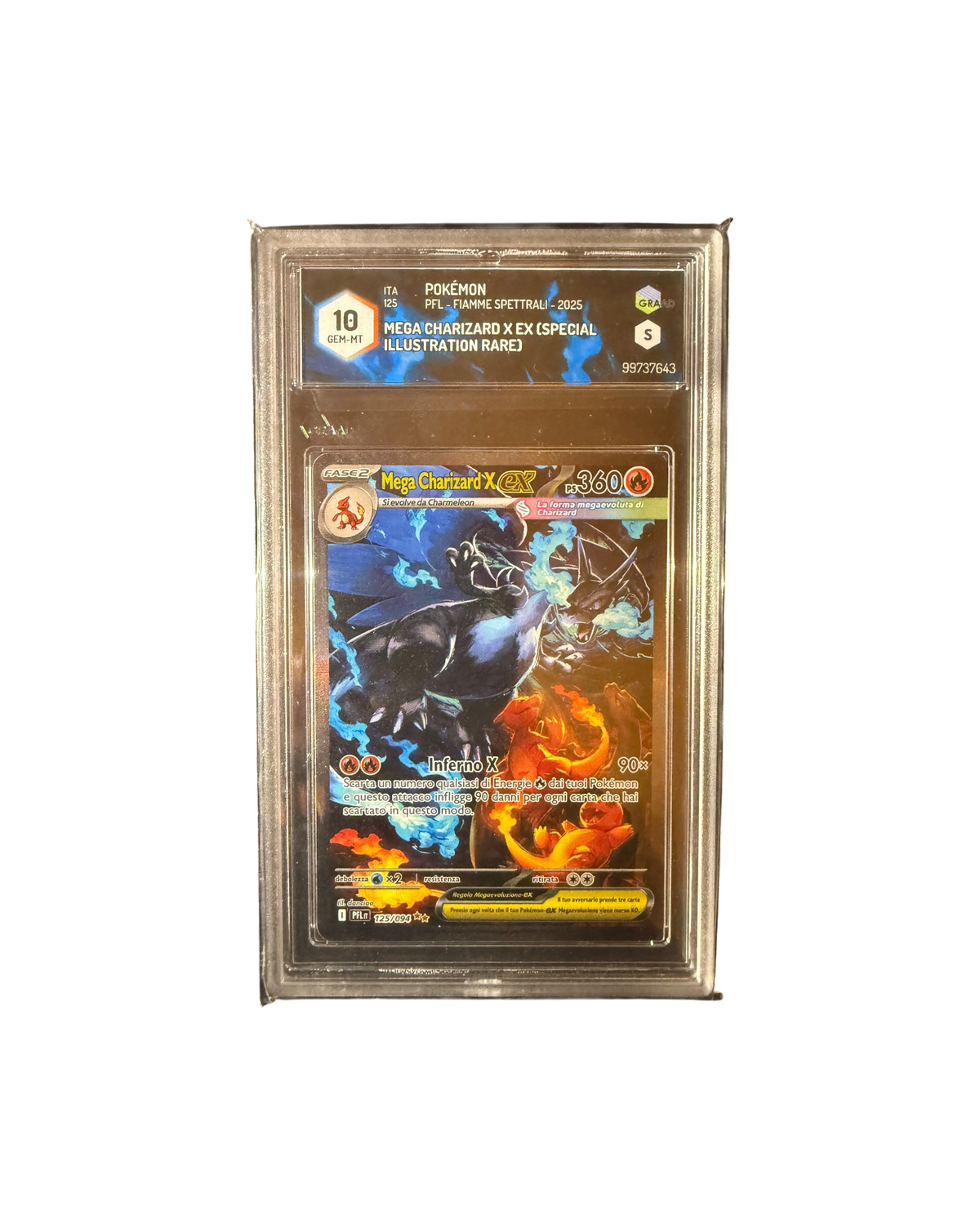 GRAAD 10 GEM-MT | Pokémon PFL - Fiamme spettrali - 2025 | Mega Charizard ex (special illustration rare) | ITA