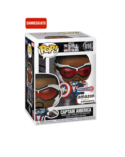 Funko Pop! 818 Captain America | Amazon Exclusive (Scatola danneggiata)