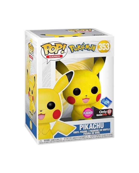Funko Pop! 353 Pikachu | Funko Club | Flocked | GameStop exclusive