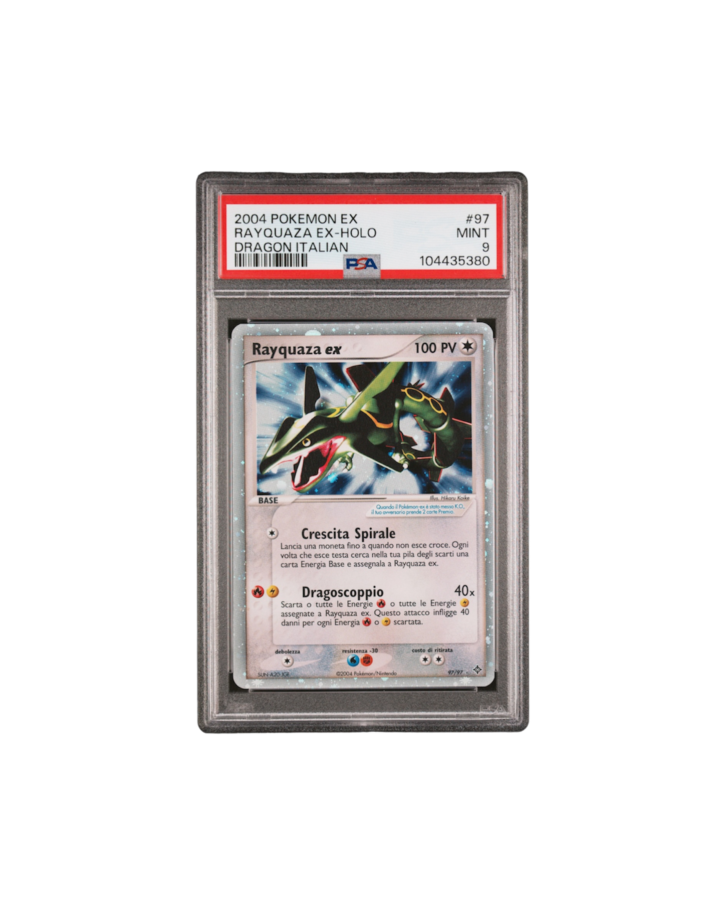PSA 9 | 2004 Pokémon Italian ex Dragon #97 Rayquaza ex-holo | Dragon Italian